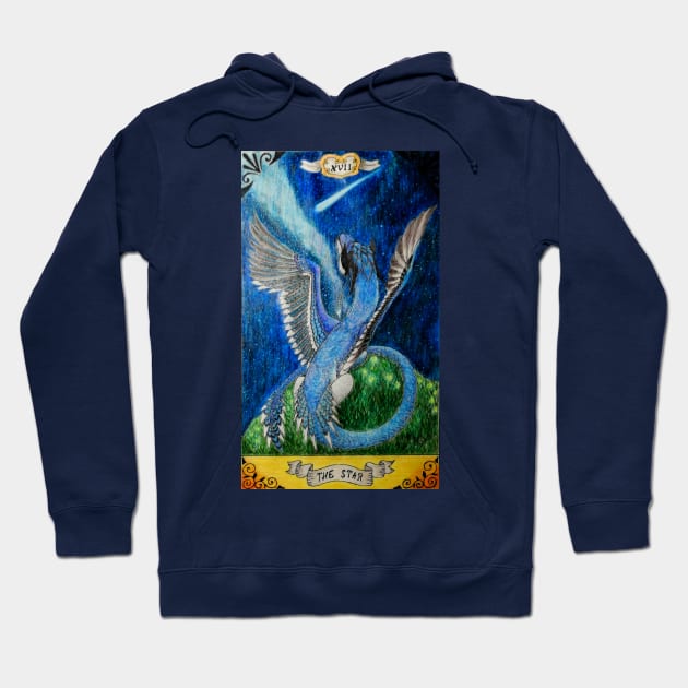 Blue Jay Dragon Tarot Card - The Star Hoodie by Lycoris ArtSpark